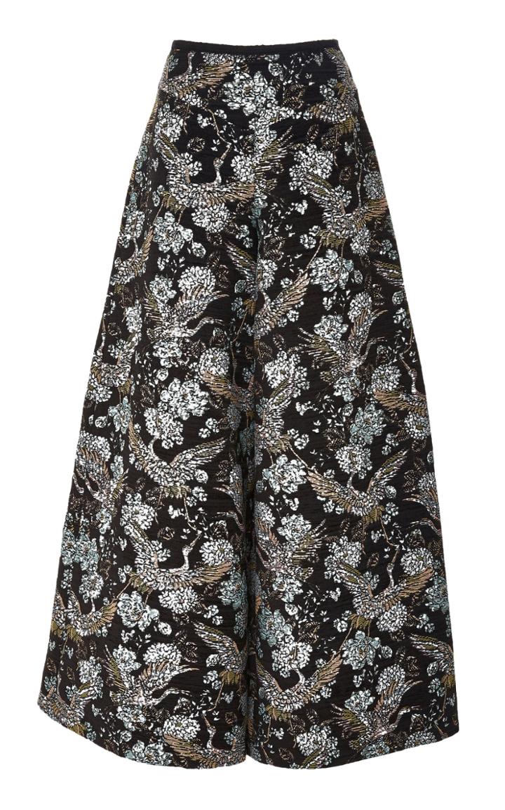 Anna Sui Chinoiserie Crane Jacquard Pant