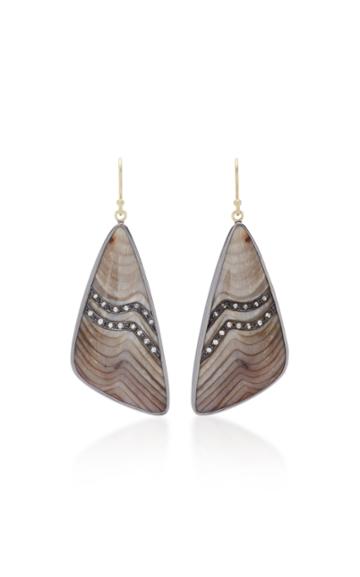 Kothari 18k Gold Sequoia Wood And Diamond Earrings