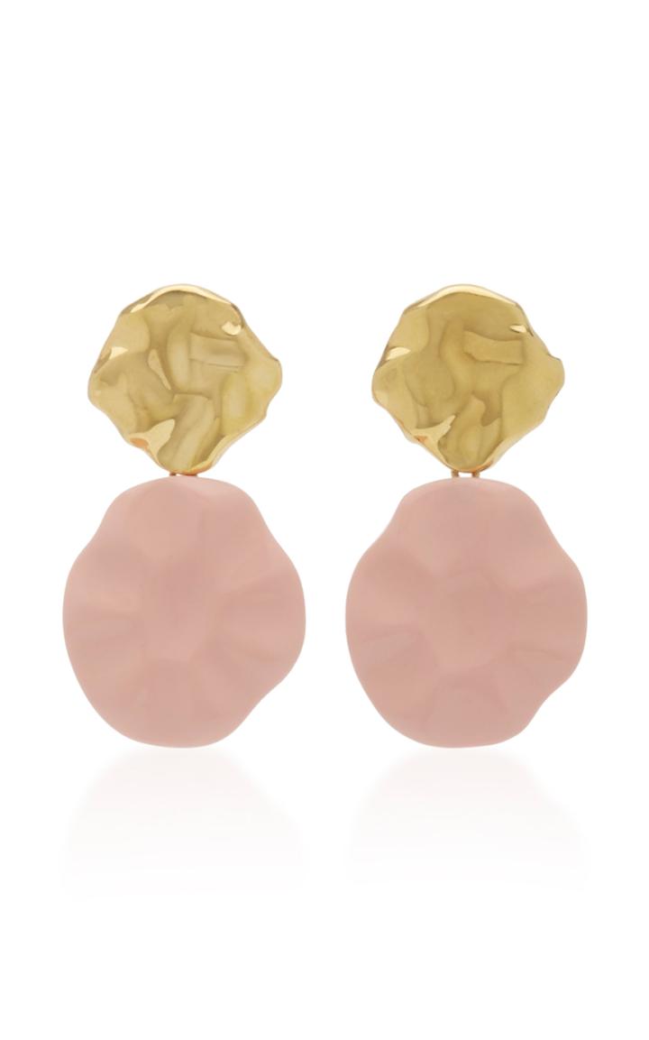 Joanna Laura Constantine Gold-plated Brass And Stone Hammered Earrings