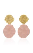Joanna Laura Constantine Gold-plated Brass And Stone Hammered Earrings