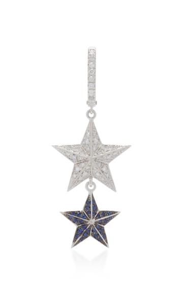 Marianna Goulandris Single 14k Gold Sapphire And Diamond Star Earring