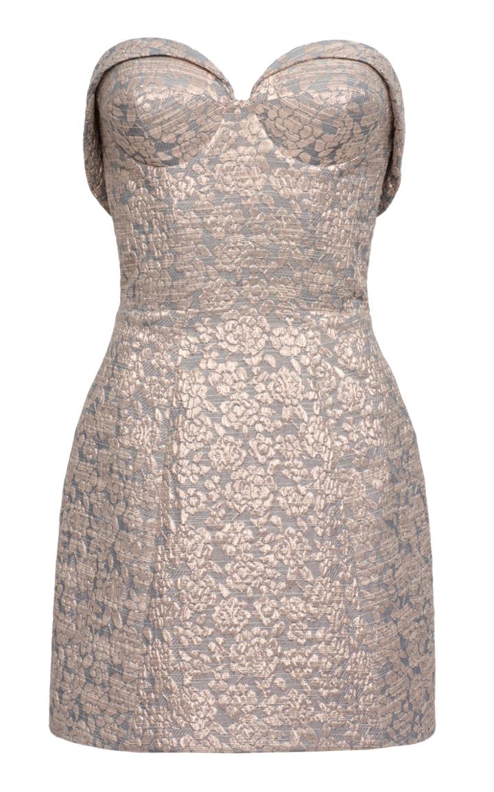 Ulyana Sergeenko Demi Couture Strapless Cocktail Dress