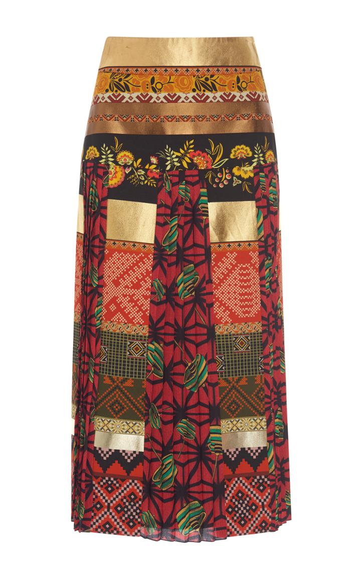 Stella Jean Metallic Patchwork Skirt