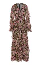 Giambattista Valli Ruffled Floral-print Silk Maxi Dress