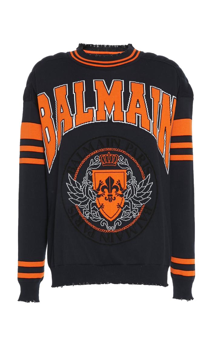 Balmain Coin Logo Jacquard-knit Sweater