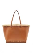 Altuzarra Clog Large Shearling-trimmed Leather Bag