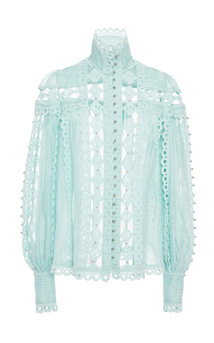 Zimmermann Moncur Beaded Silk-blend Shirt