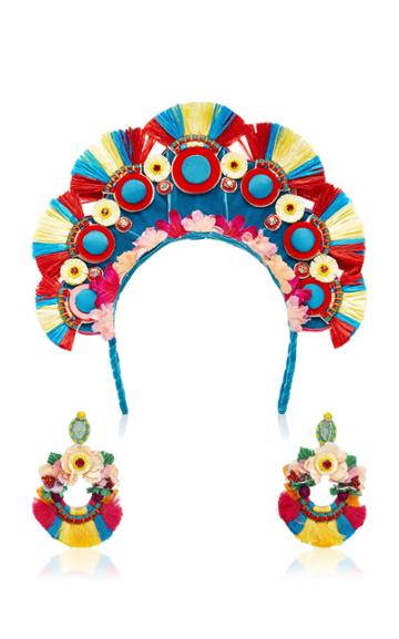 Magnetic Midnight X Ranjana Khan M'o Exclusive: Lotus Flower Headband & Earrings Set