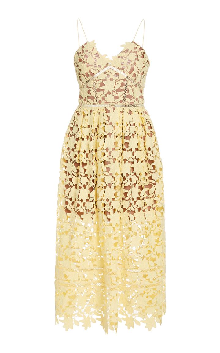 Self Portrait Sleeveless Guipure Lace Dress