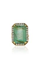 Sylva & Cie 18k Gold Emerald And Diamond Ring