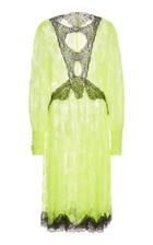 Moda Operandi Christopher Kane Neon Lace Long Sleeve Dress Size: 40
