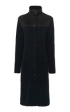 Akris Leather-trimmed Cashmere Knit Coat
