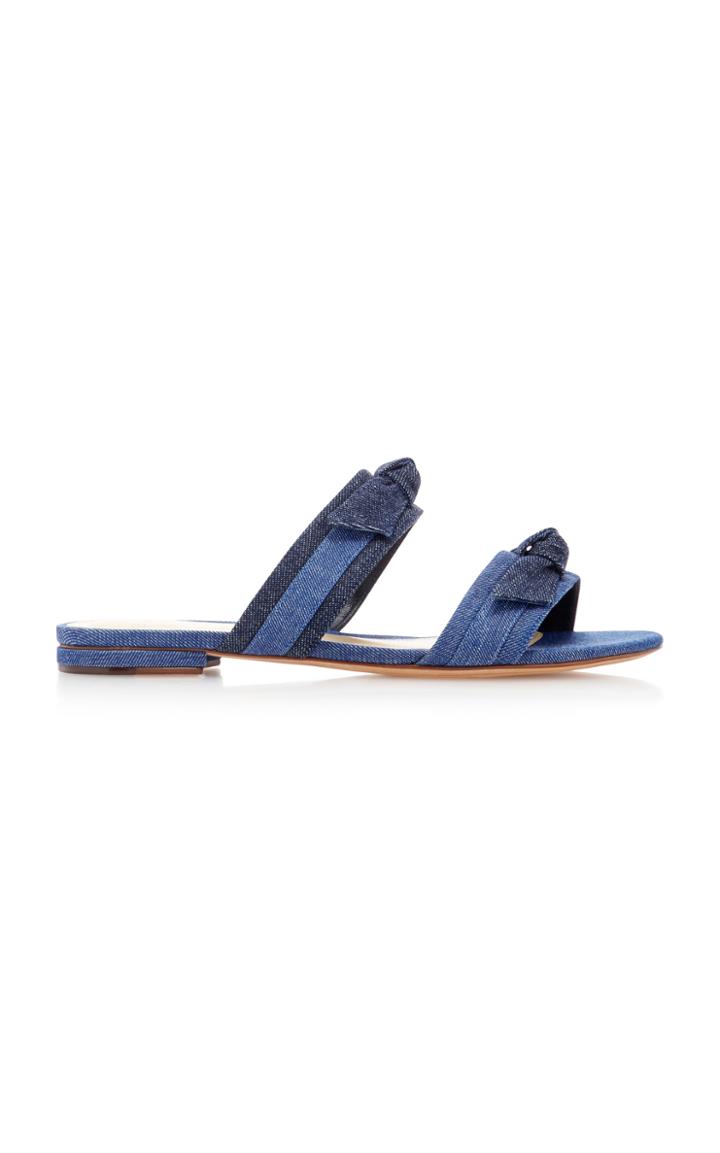 Alexandre Birman Mellita Bow-embellished Denim Slides