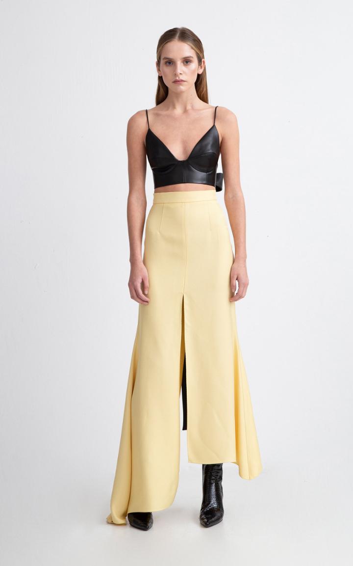 Aleksandre Akhalkatsishvili Asymmetric Maxi Slit Crepe Skirt