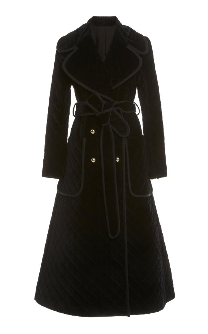 Moda Operandi Temperley London Calypso Belted Velvet Double-breasted Coat