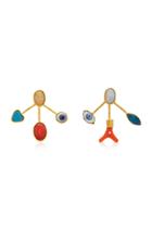 Grainne Morton Turquoise & Coral Ear Jacket Earrings