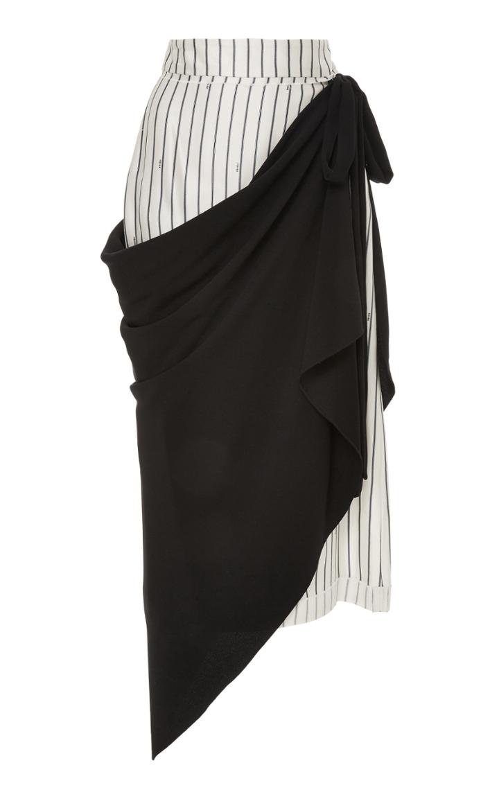 Monse Draped Pinstripe Skirt