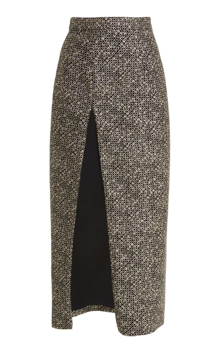 Moda Operandi Christian Siriano Joker Jacquard High-slit Skirt