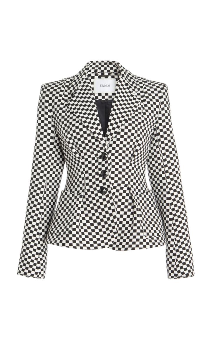 Moda Operandi Erdem Ernest Checkered Cotton-blend Jacket