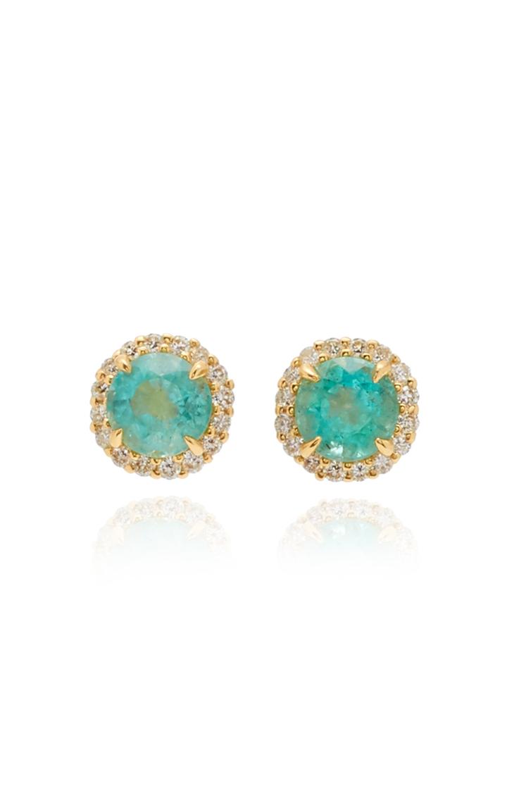 Jamie Wolf 18k Yellow Gold Diamond Edge Emerald Earring