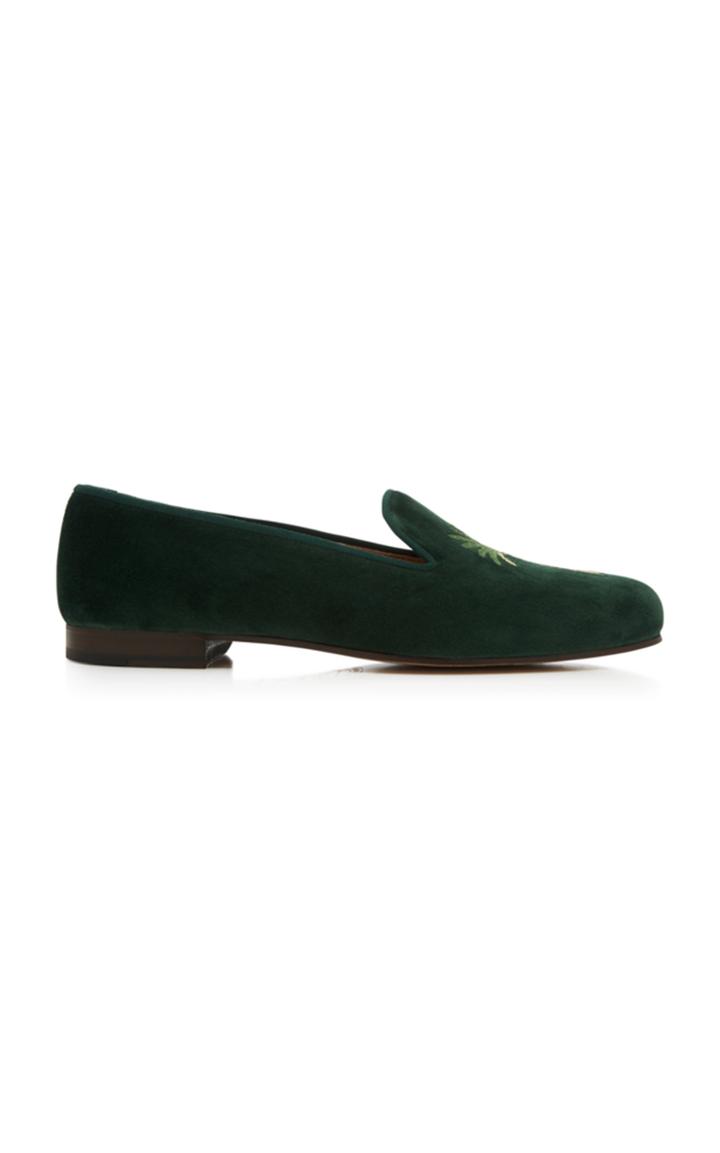 Stubbs & Wootton M'o Exclusive Palm Tree Velvet Slippers