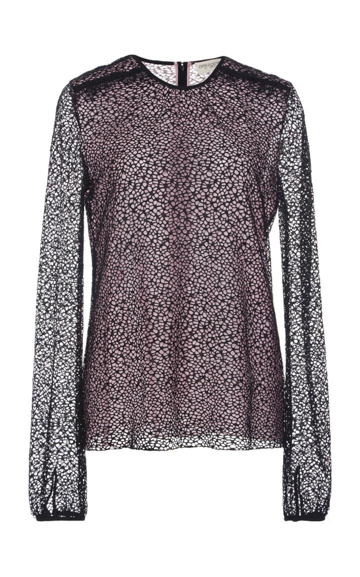 Giambattista Valli Net Lace Long Sleeve Top