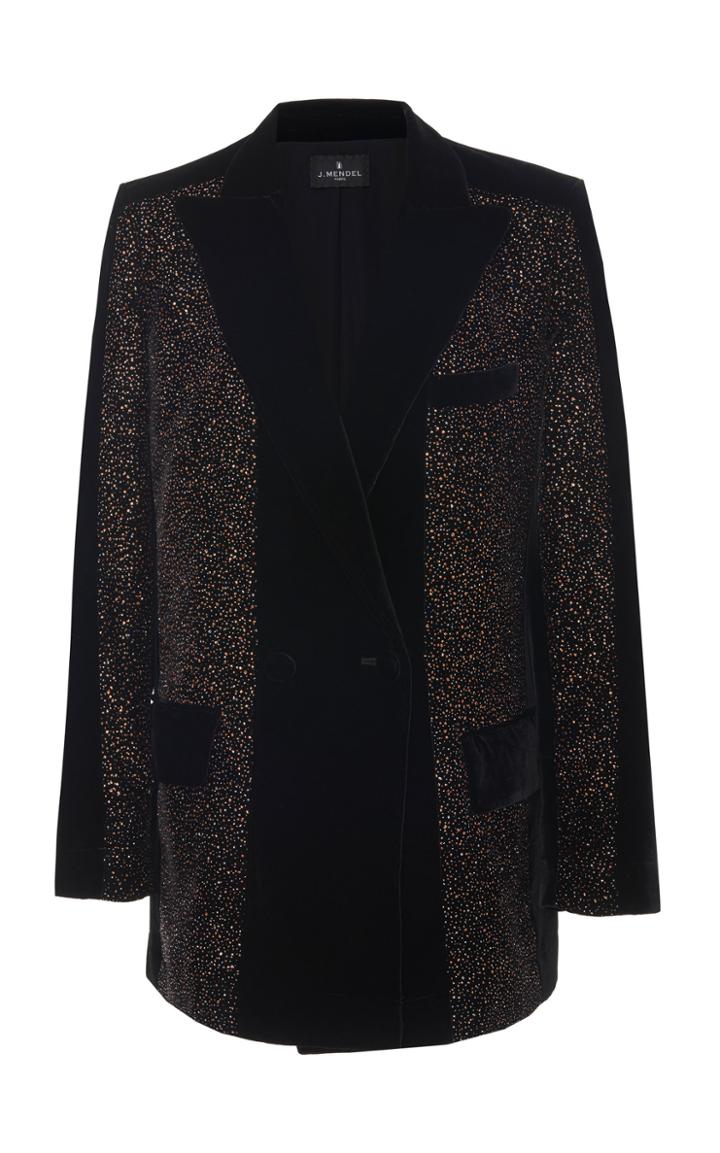 J. Mendel Embroidered Velvet Blazer