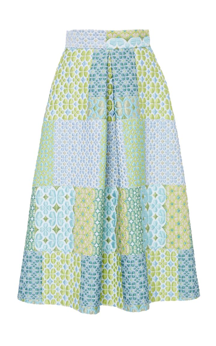 Luisa Beccaria Single Pleat Quilted Skirt