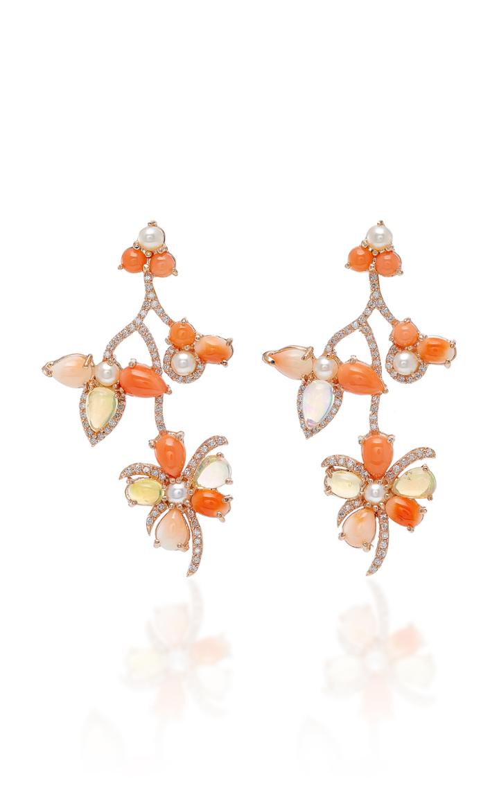 Eden Presley Coral Giving Tree Flower Vine Earrings