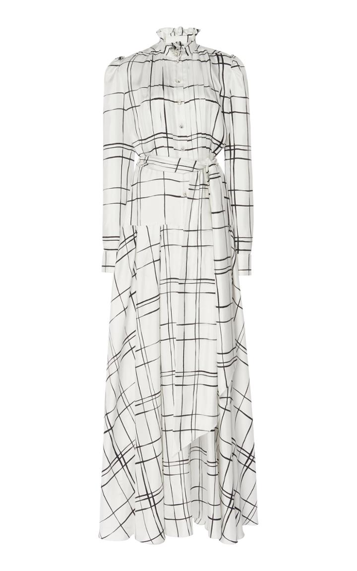 Alexandre Vauthier Checked Silk Tie Waist Jumpsuit