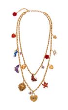 Dolce & Gabbana Double Chain Charm Brass Necklace