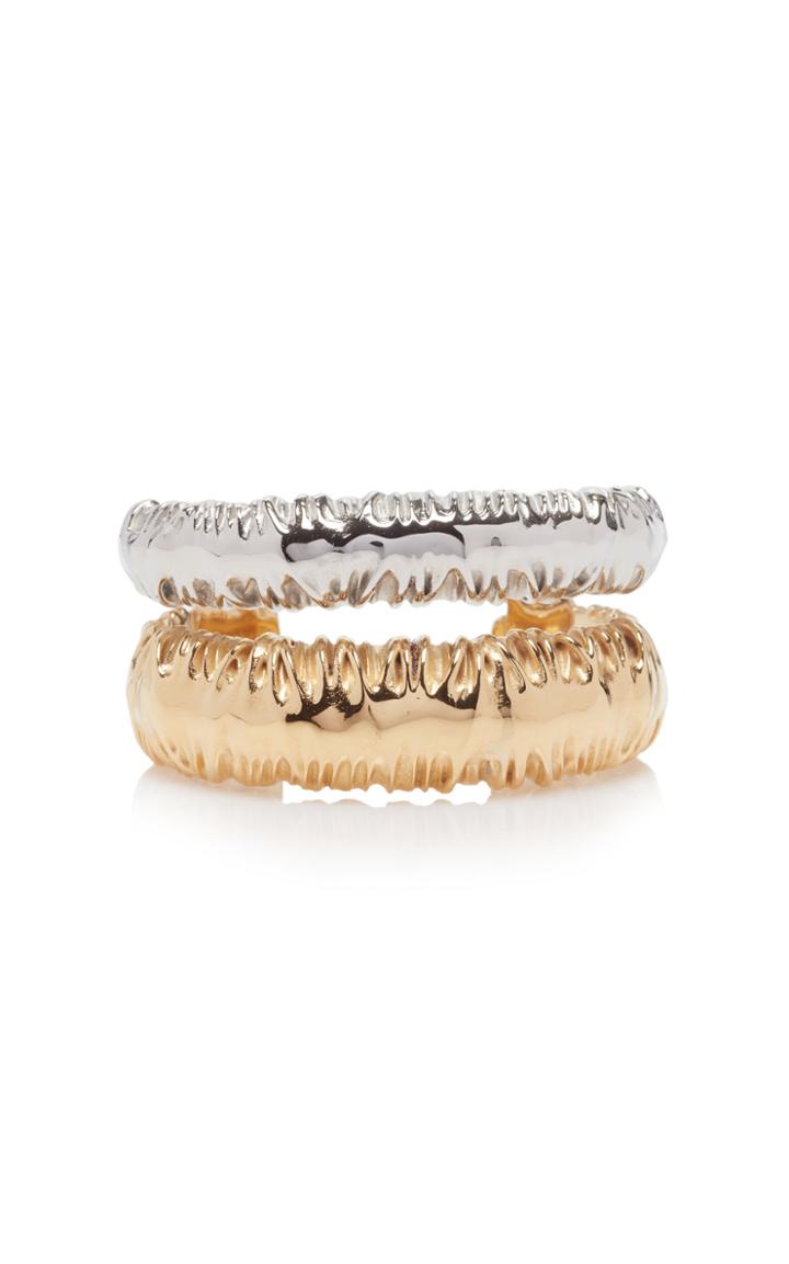 Givenchy Rhodium-plated Silver And Gold-tone Cuff Size: S