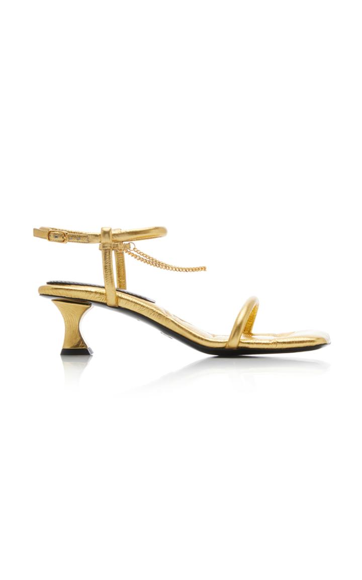 Proenza Schouler Chain-embellished Metallic Leather Sandals