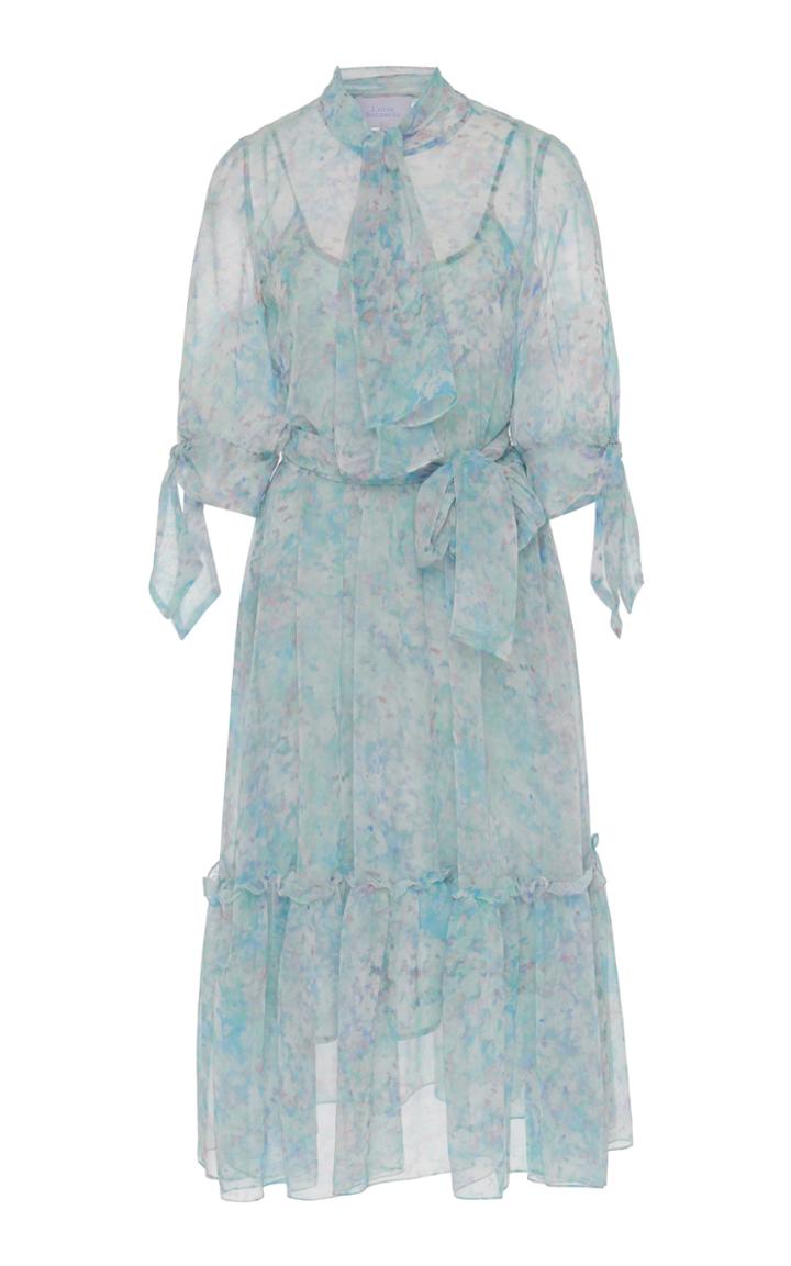 Luisa Beccaria Neck Tie Midi Dress