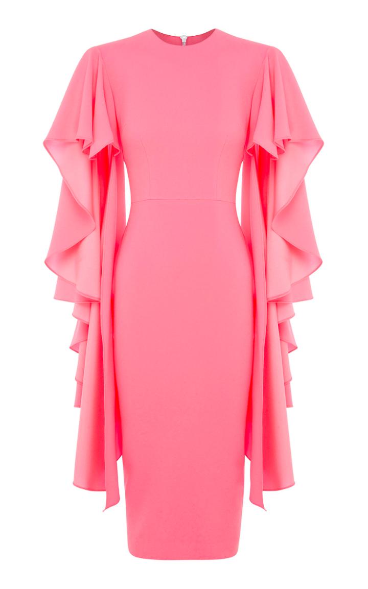 Alex Perry Cori Satin Cape Lady Dress