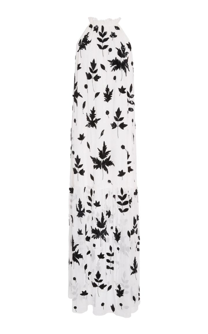 Carolina K Lucia Embellished Crepe Maxi Dress