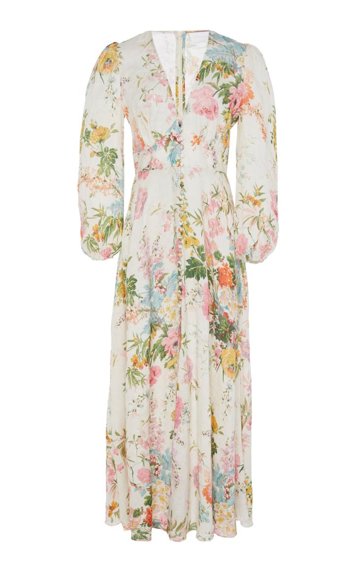 Zimmermann Heathers Floral Linen Maxi Dress
