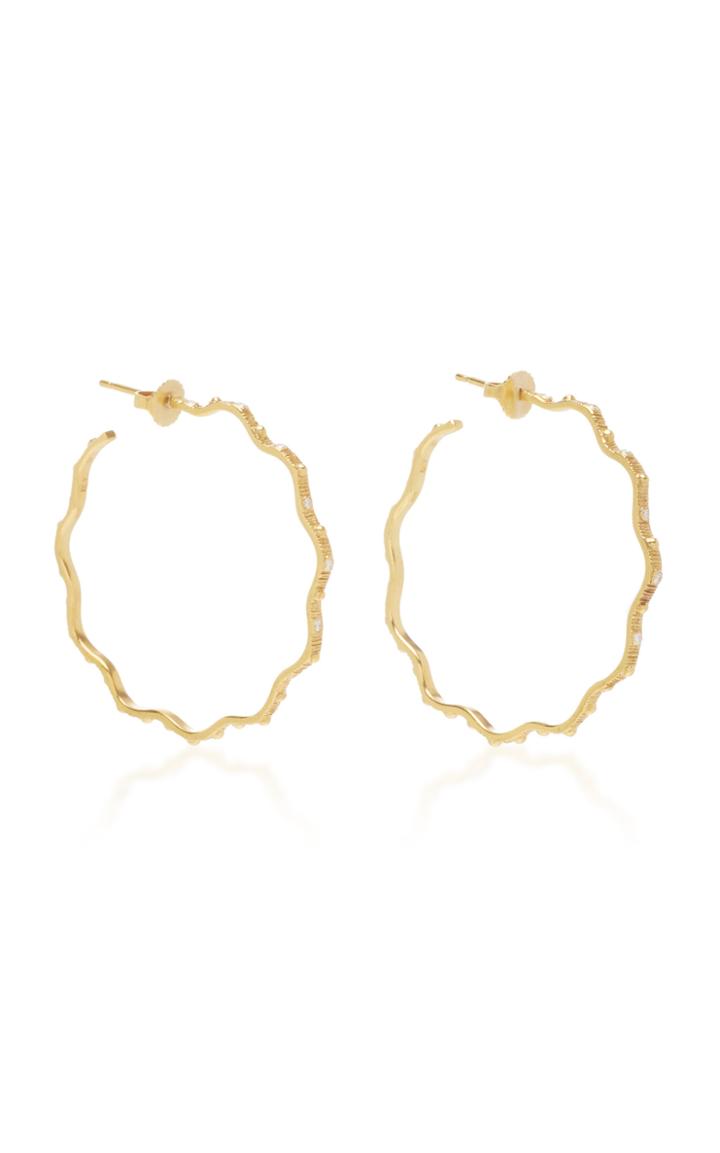 Ilias Lalaounis 18k Gold Nubia Hammered Hoop Earrings