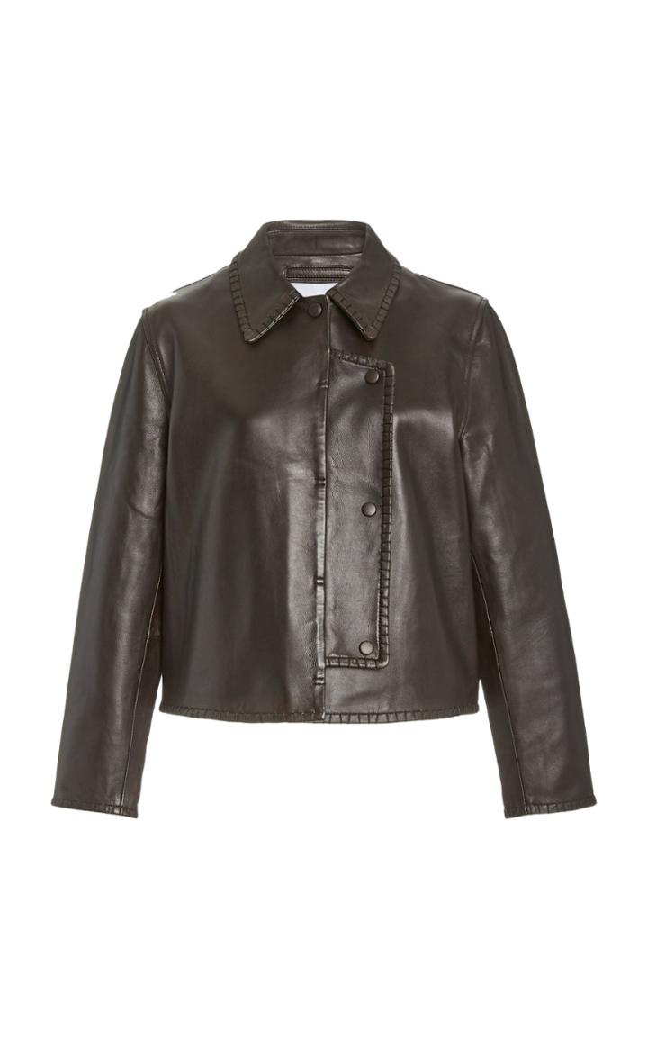 Moda Operandi Ganni Stitch Leather Jacket