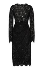 Dolce & Gabbana Gathered Guipure Lace Midi Dress Size: 36