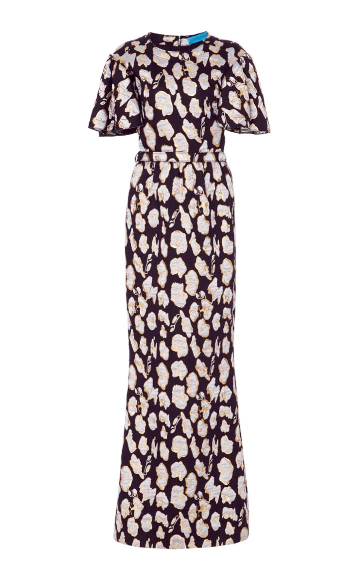 Jonathan Cohen Abstract Orchid Jacquard Gown