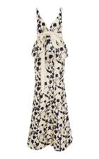 Brock Collection Bow-detailed Floral-jacquard Peplum Gown