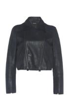 Moda Operandi Akris Clary Cropped Pearlized Suede Biker Jacket Size: 4