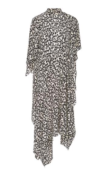 Petar Petrov Dorine Asymmetric Leopard-print Silk-crepe Dress