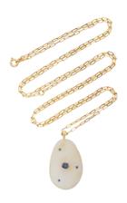 Cvc Stones M'o Exclusive: 18k Gold Beach Stone And Sapphire Droplet Necklace