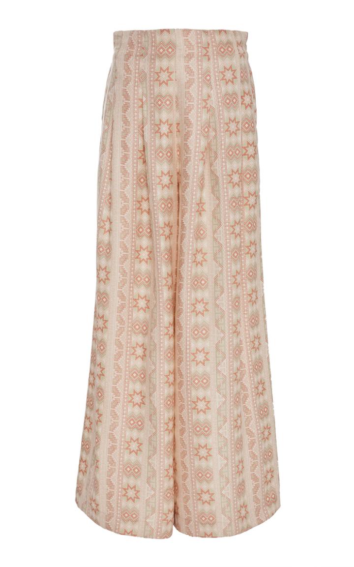 Recreo San Miguel Parker Silk Print Pants