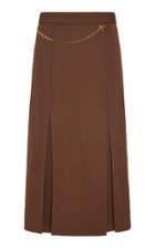 Moda Operandi Victoria Beckham Belted Pleated Cotton-linen Skirt Size: 6