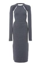 Proenza Schouler Cut Out Open Back Wool Dress