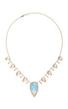 Jacquie Aiche Pave Aquamarine Teardrop 8 Diamond 8 Moonstone Teardrop Necklace