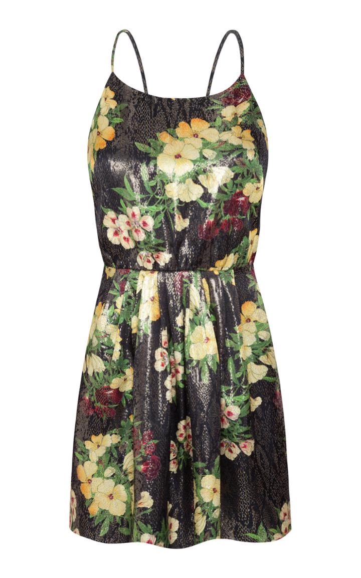 Adriana Iglesias Gina Floral Silk Jacquard Mini Dress